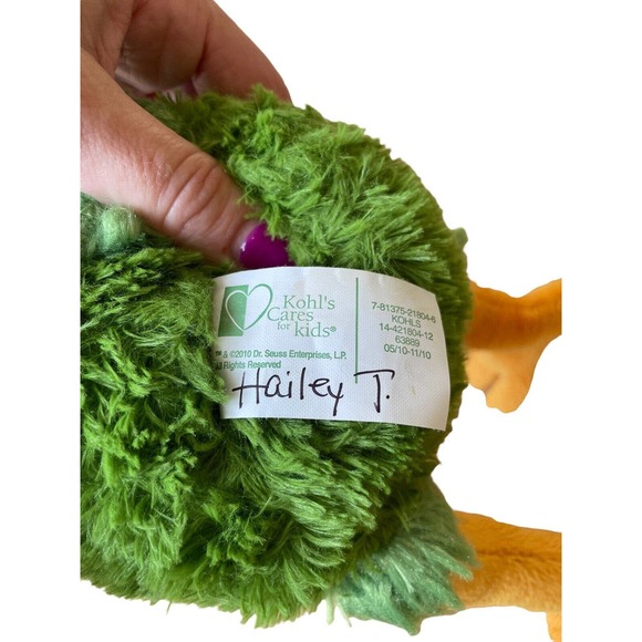 *Kohls Cares Green Bird Plush Oh Say Can You Say Dr Seuss Stuffed Animal - Picture 3 of 5